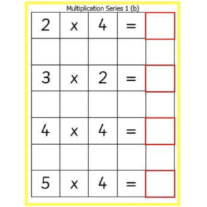 Montessori  Multiplication Series Work Cards
