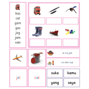 Level 1 Set : Pink Series Bahasa Melayu KVK Words